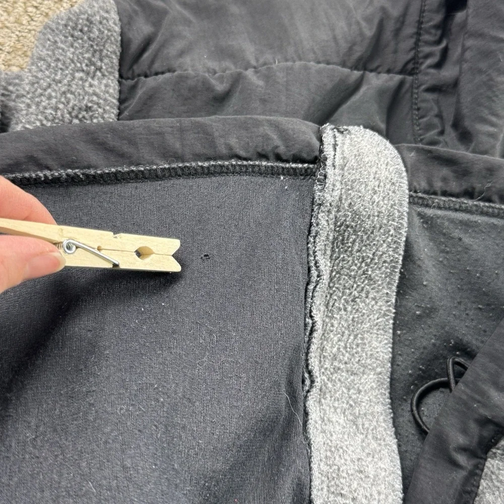 VTG The North Face Mens M Denali Jacket Full Zip Fleece Grey Black 2000s Y2K